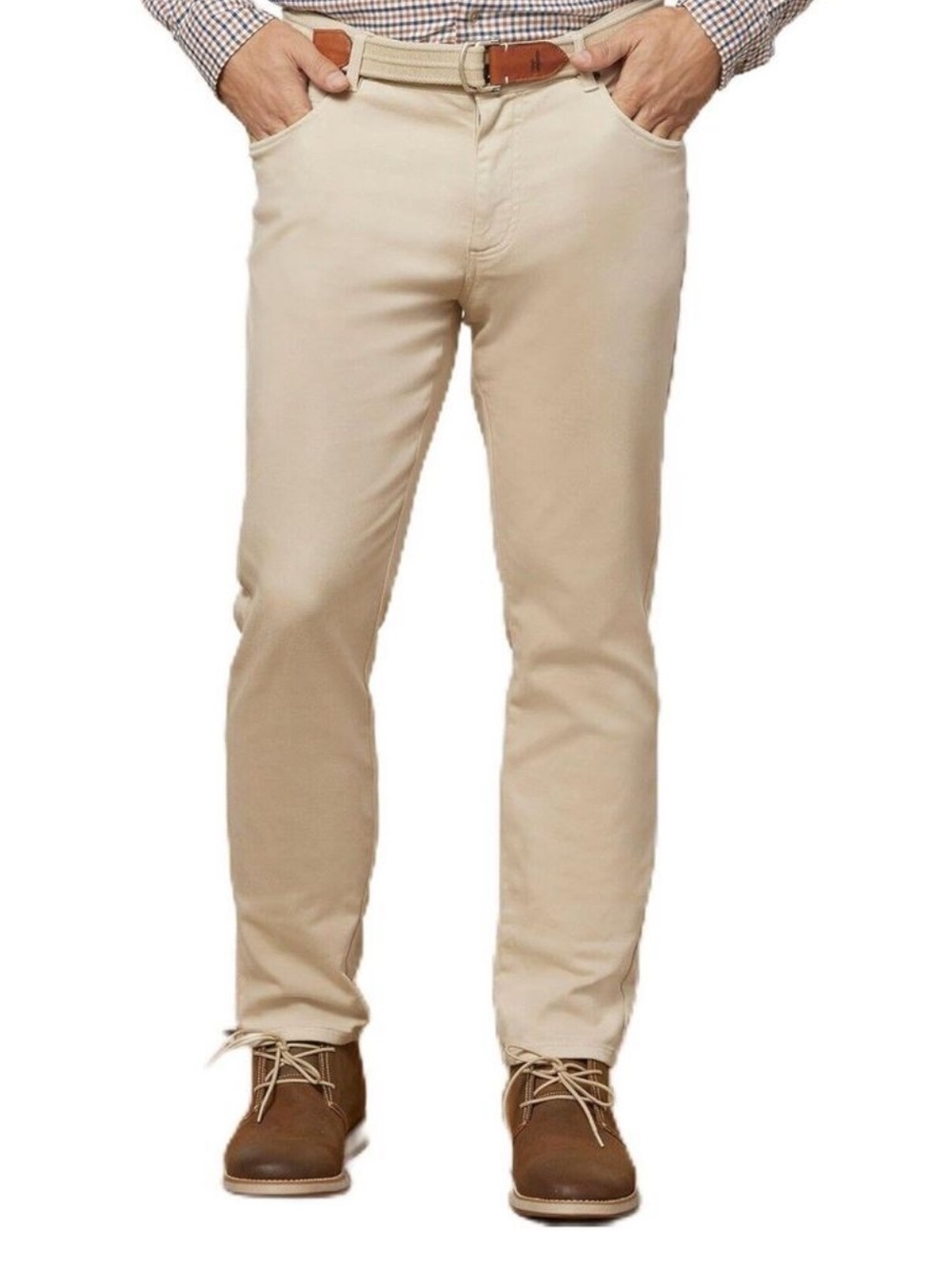 Excellent JOHNNIE-O Mens Terry Stretch 5-Pocket Pant In Stone Sz 34x34 MSRP $178